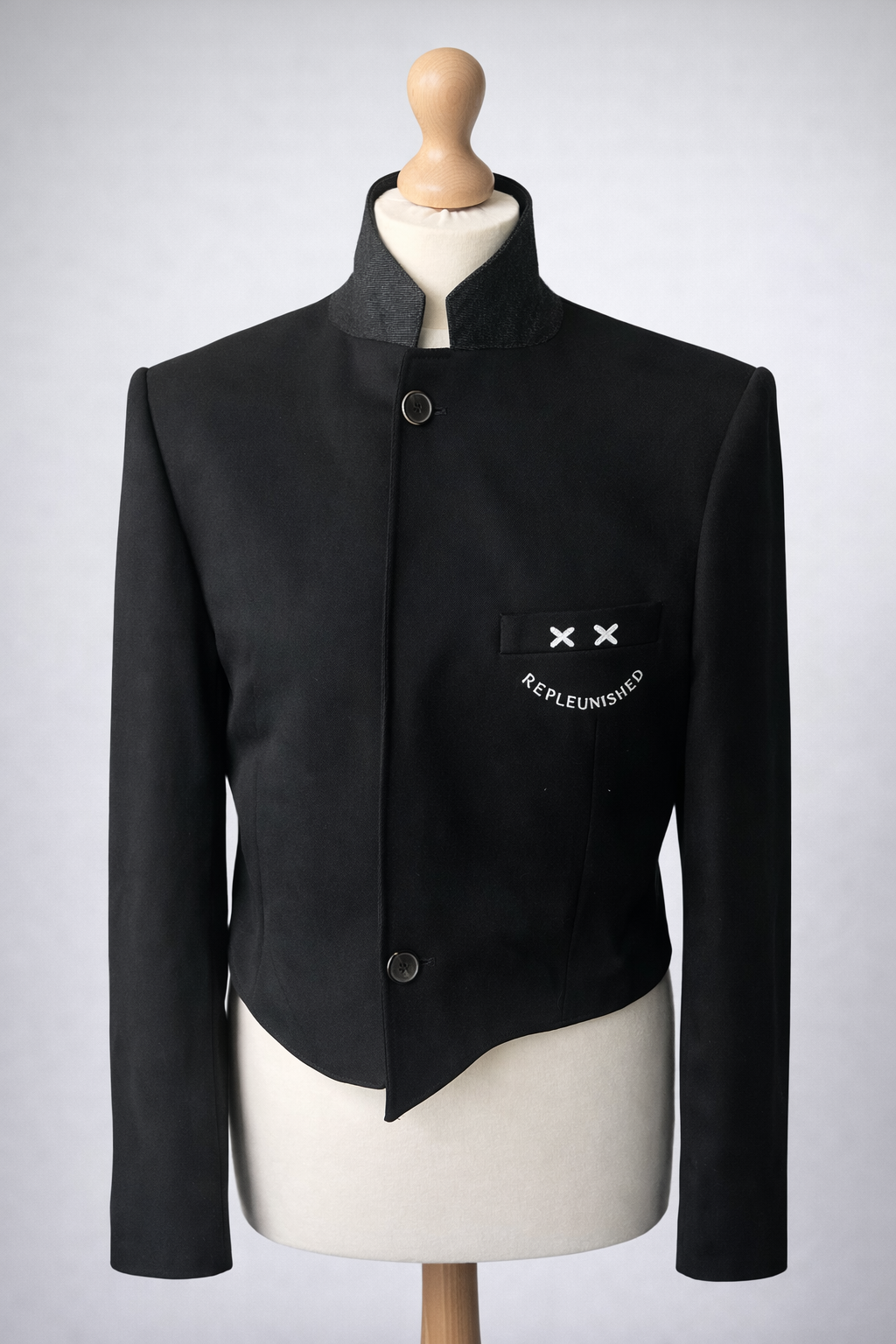 REWORKED cropped blazer with high collar